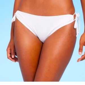 Side-Tie Hipster White Bikini Bottoms